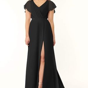AZAZIE RYLEE A-Line Pleated Chiffon Floor Length Dress